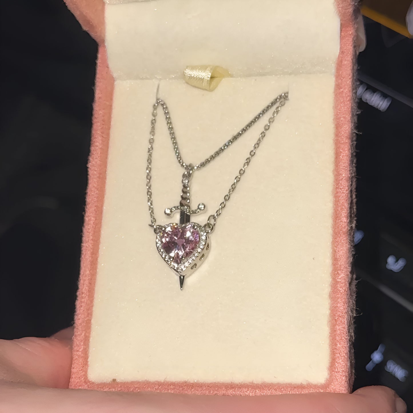 Yours Truly™ Heart and Sword Matching Necklaces Set