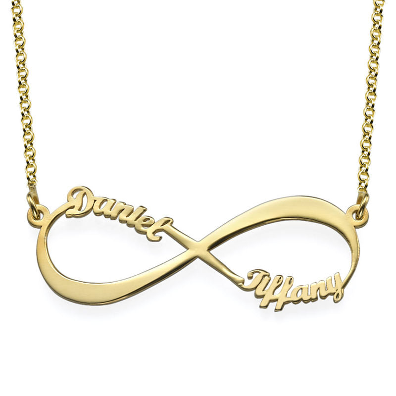 Yours Truly 22K Plated Infinity Couple Name Necklace