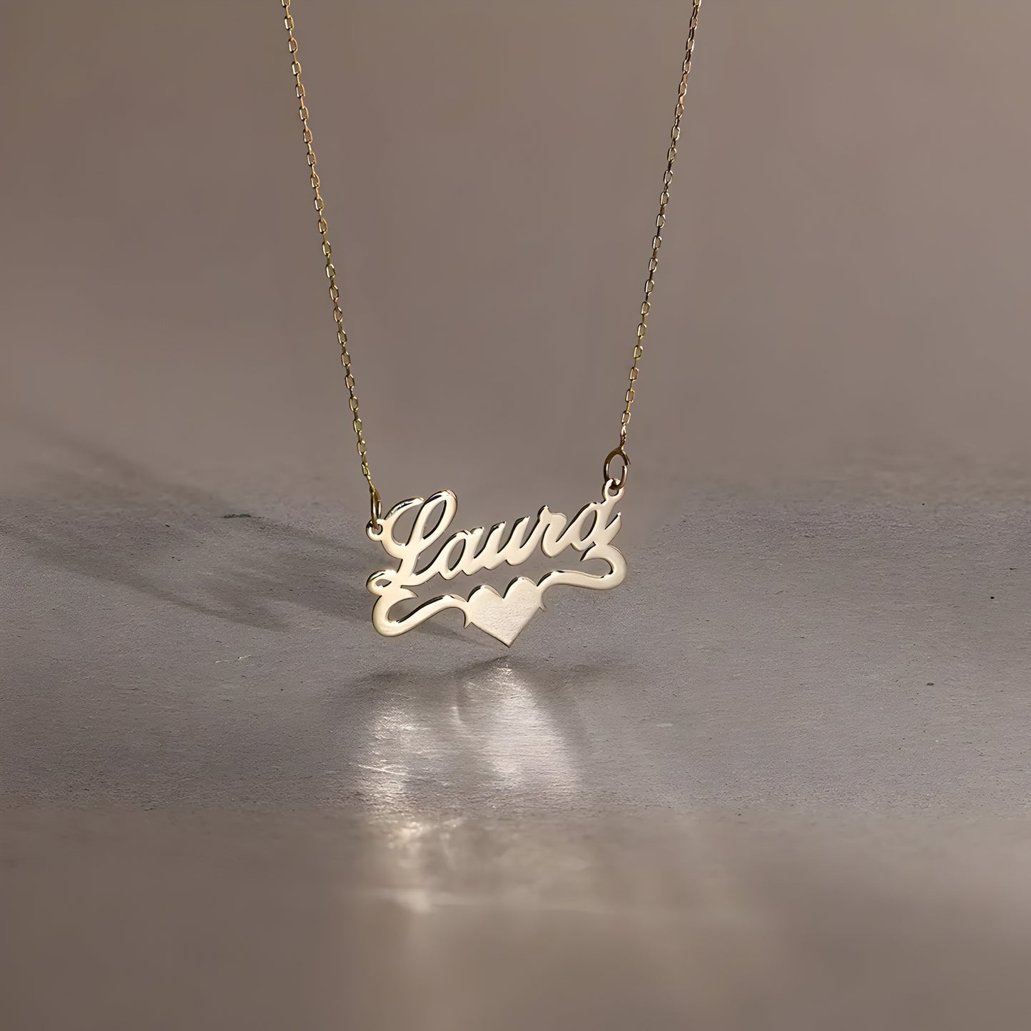 Yours Truly 22K Plated Heart Underline Name Necklace