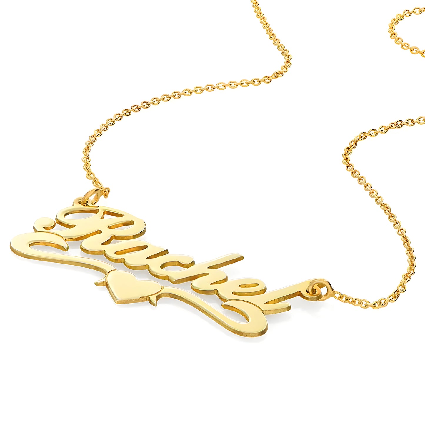 Yours Truly 22K Plated Heart Underline Name Necklace