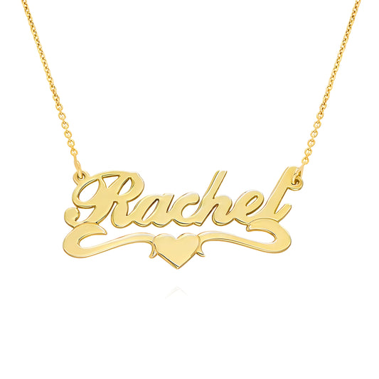 Yours Truly 22K Plated Heart Underline Name Necklace