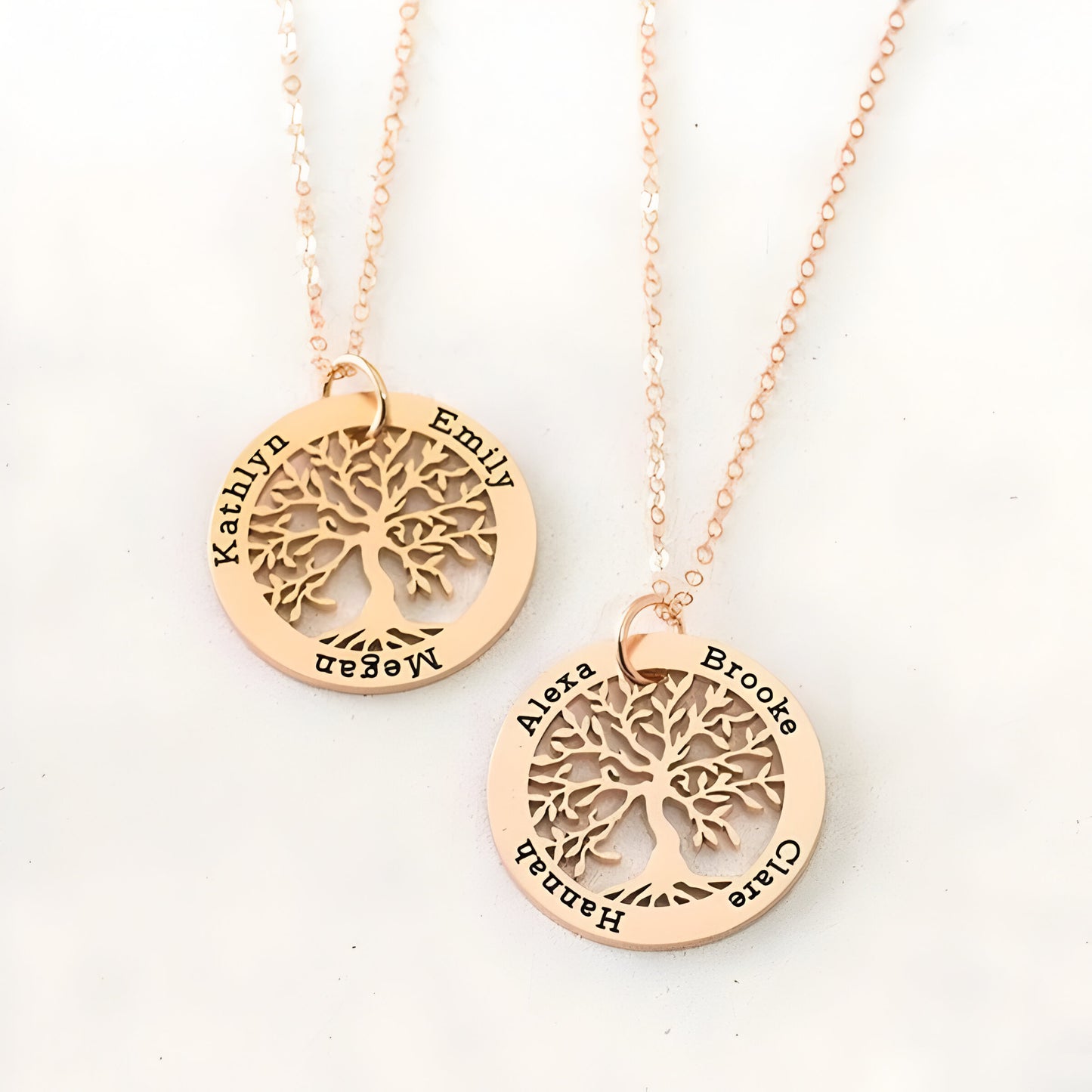 Yours Truly 22K Plated Engraved Tree of Life Necklace