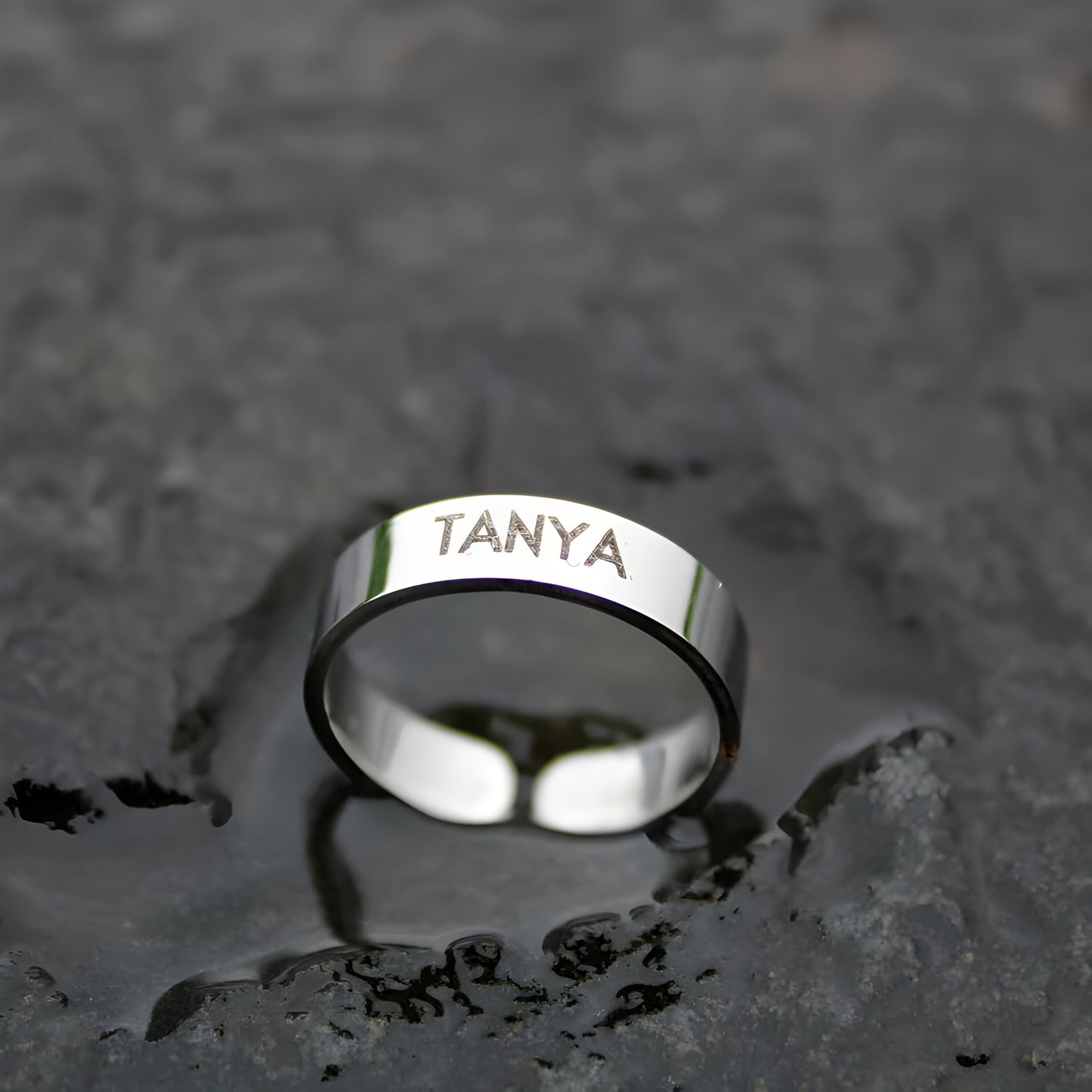 Yours Truly 22K Plated Engraved Cut Ring