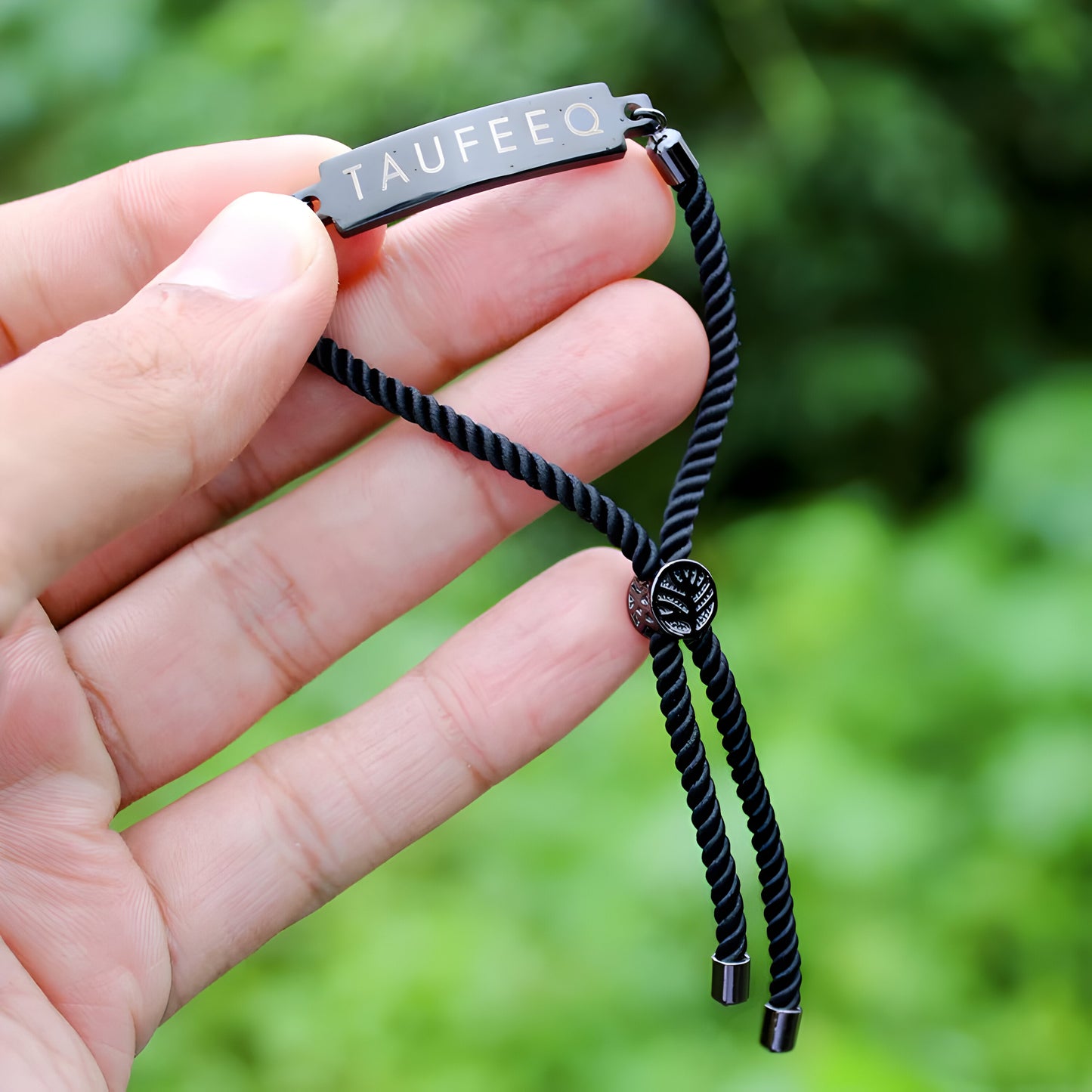 Yours Truly Engraved Leather Bracelet