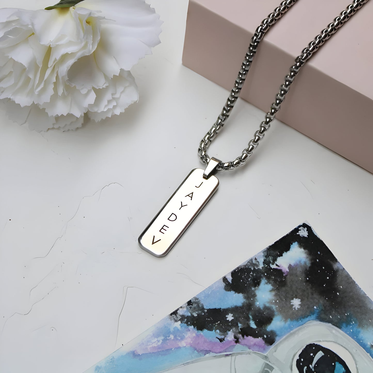 Yours Truly 22K Plated Engraved Reversible Tag Necklace