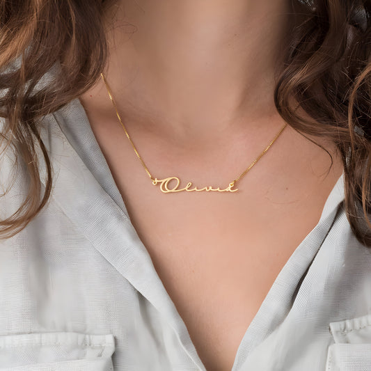 Yours Truly 22K Plated Signature Name Necklace