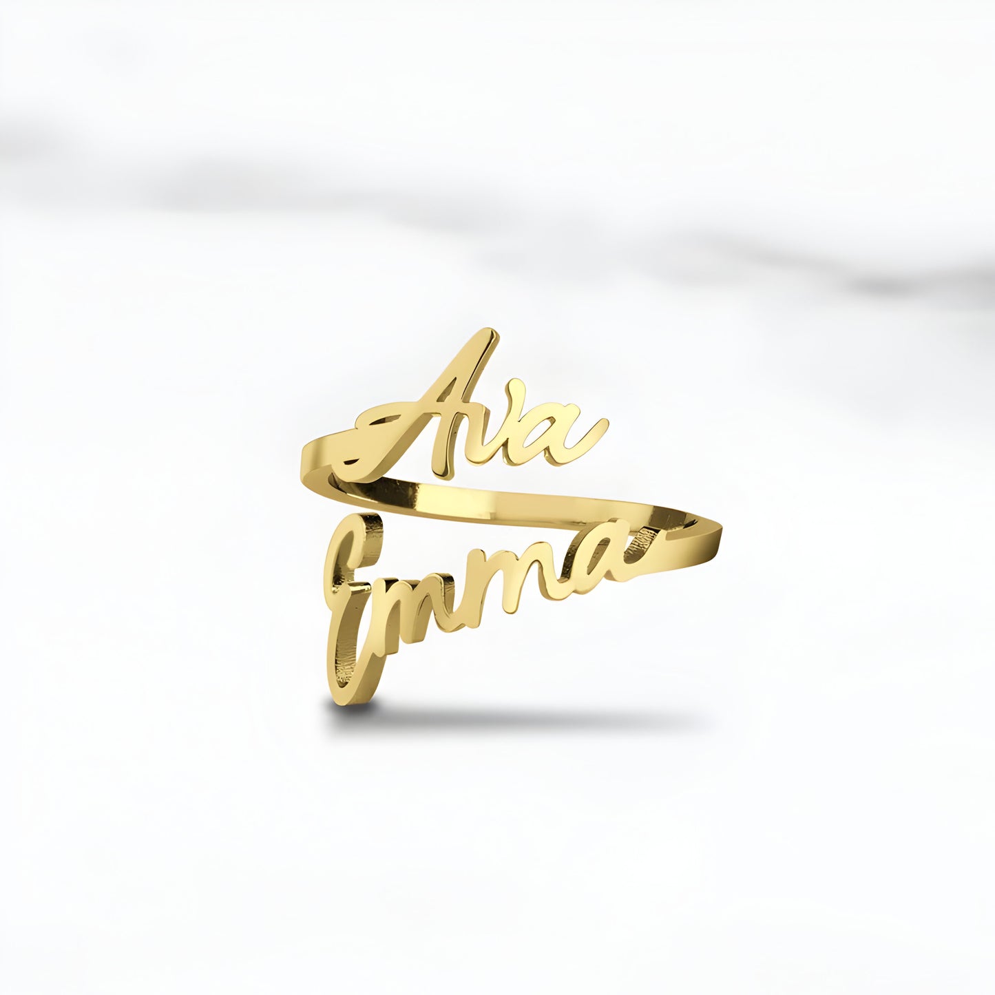 Yours Truly 22K Plated Couple Name Ring