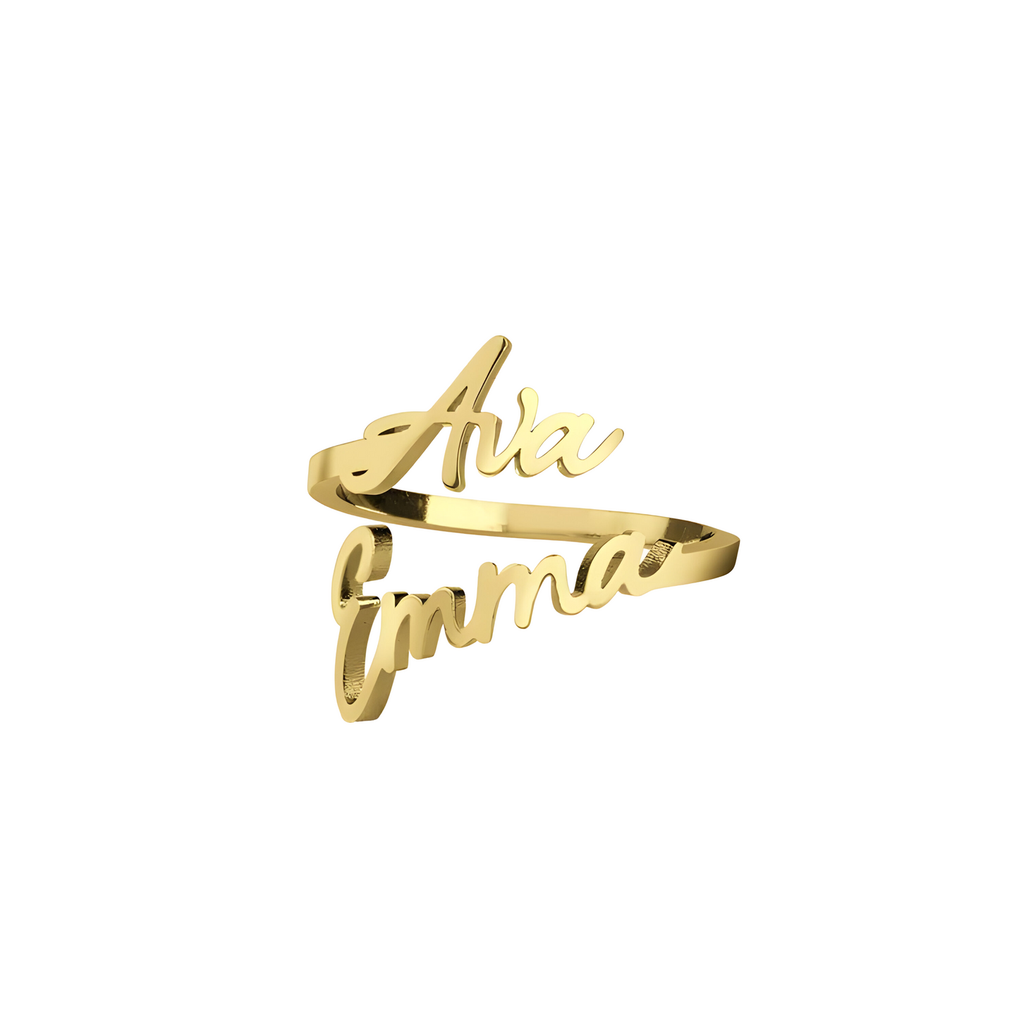 Yours Truly 22K Plated Couple Name Ring