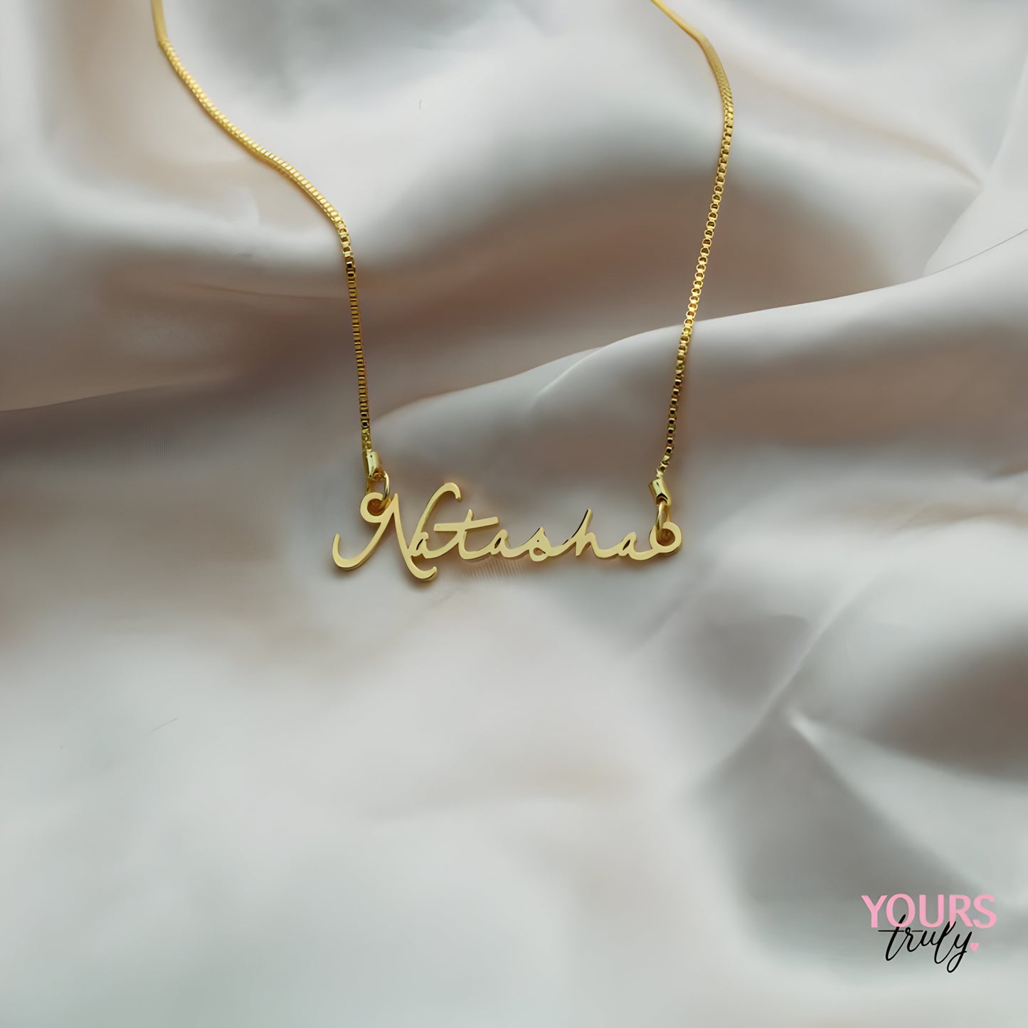 Yours Truly 22K Plated Signature Name Necklace