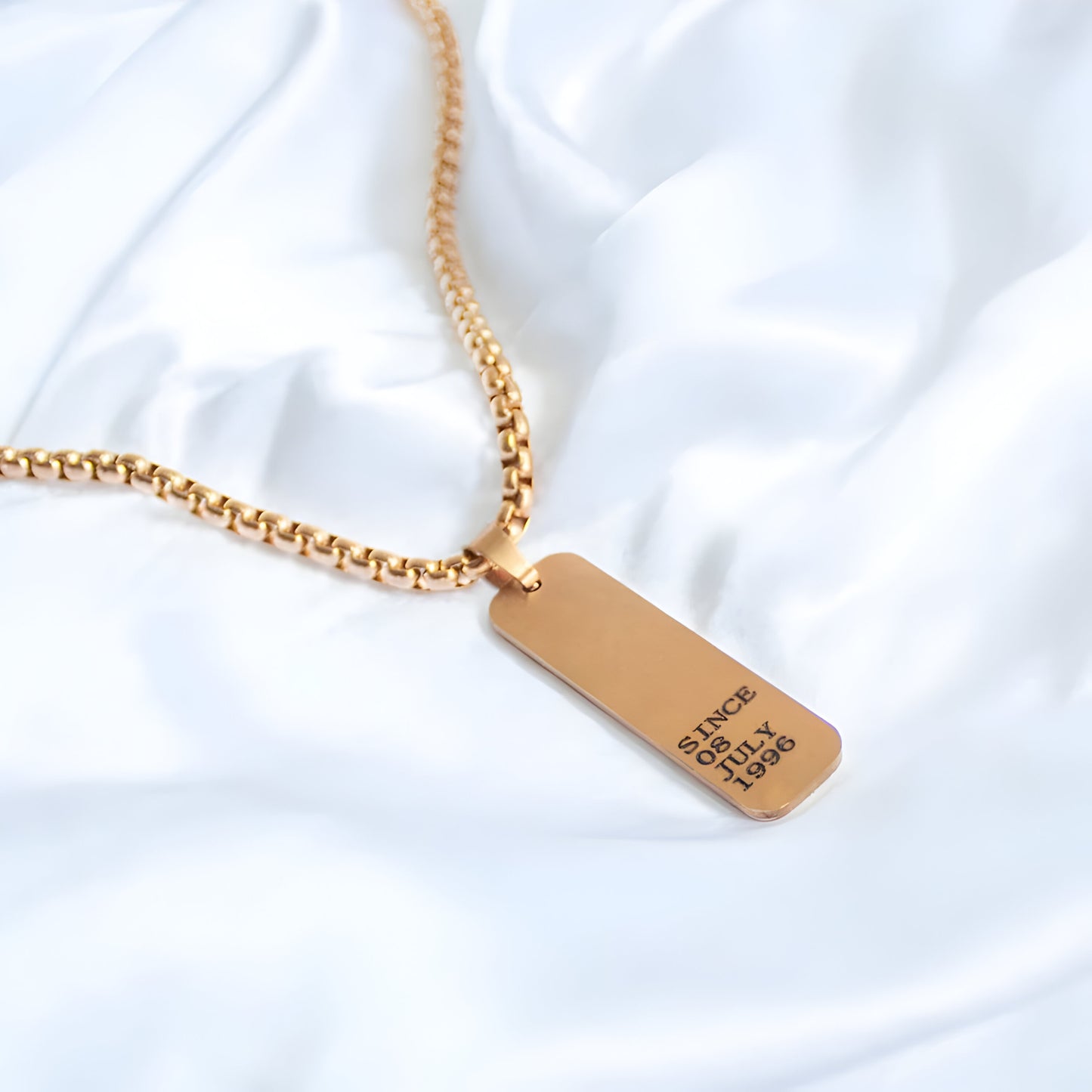 Yours Truly 22K Plated Engraved Reversible Tag Necklace