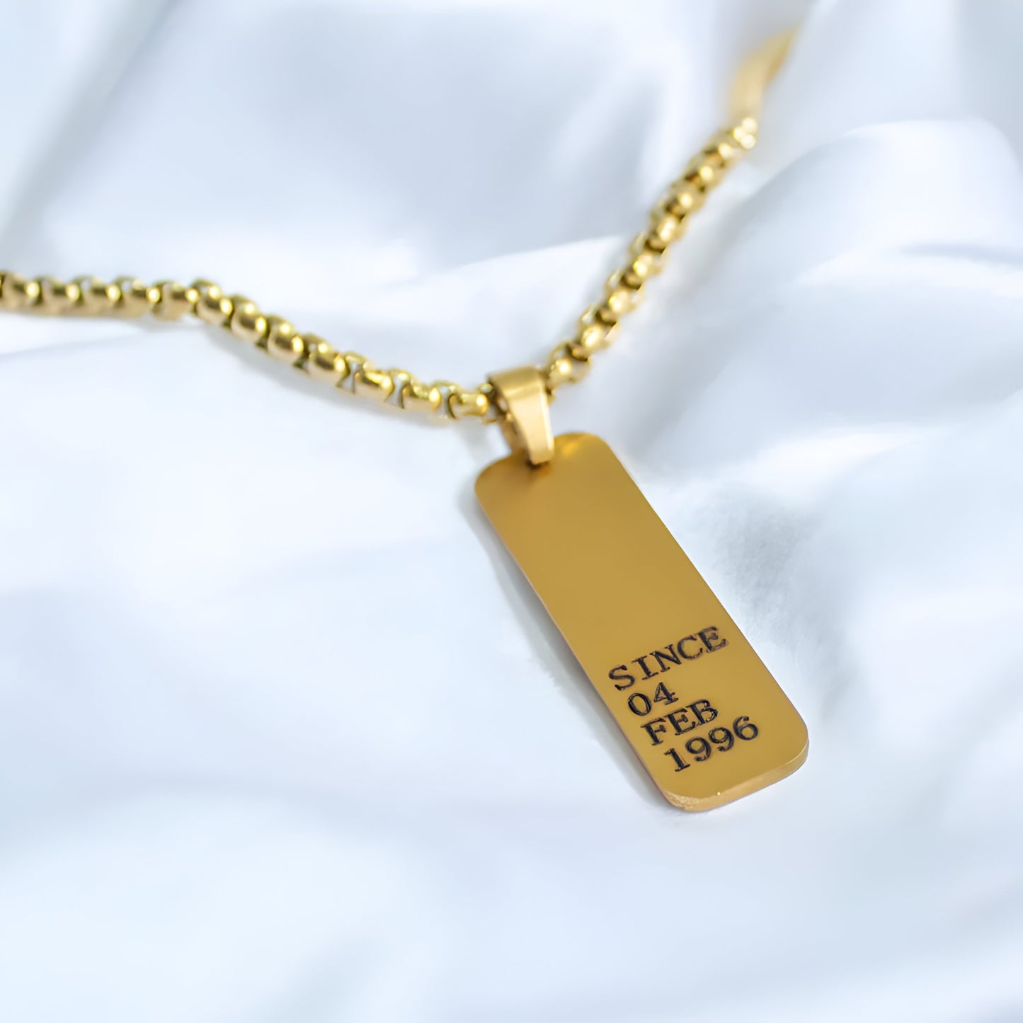 Yours Truly 22K Plated Engraved Reversible Tag Necklace