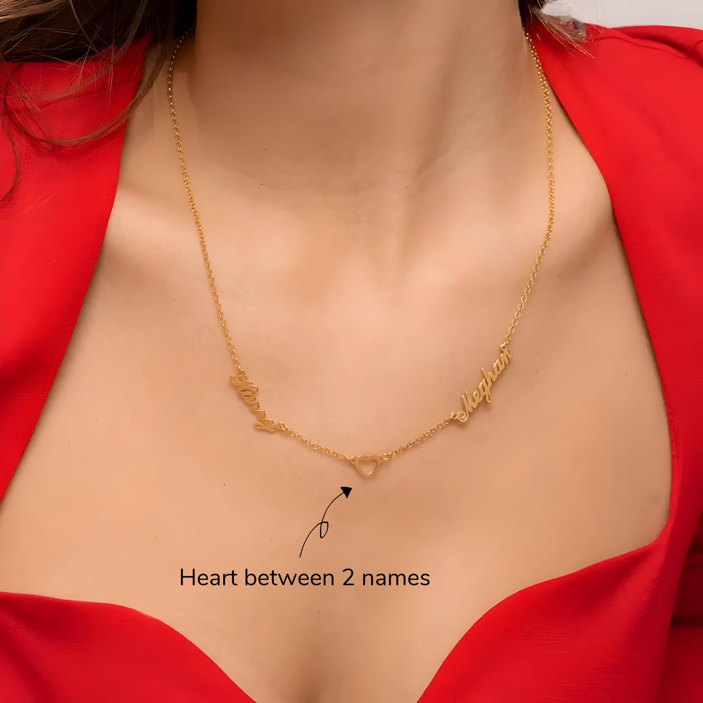 Yours Truly 22K Plated Lovers Heart Name Necklace