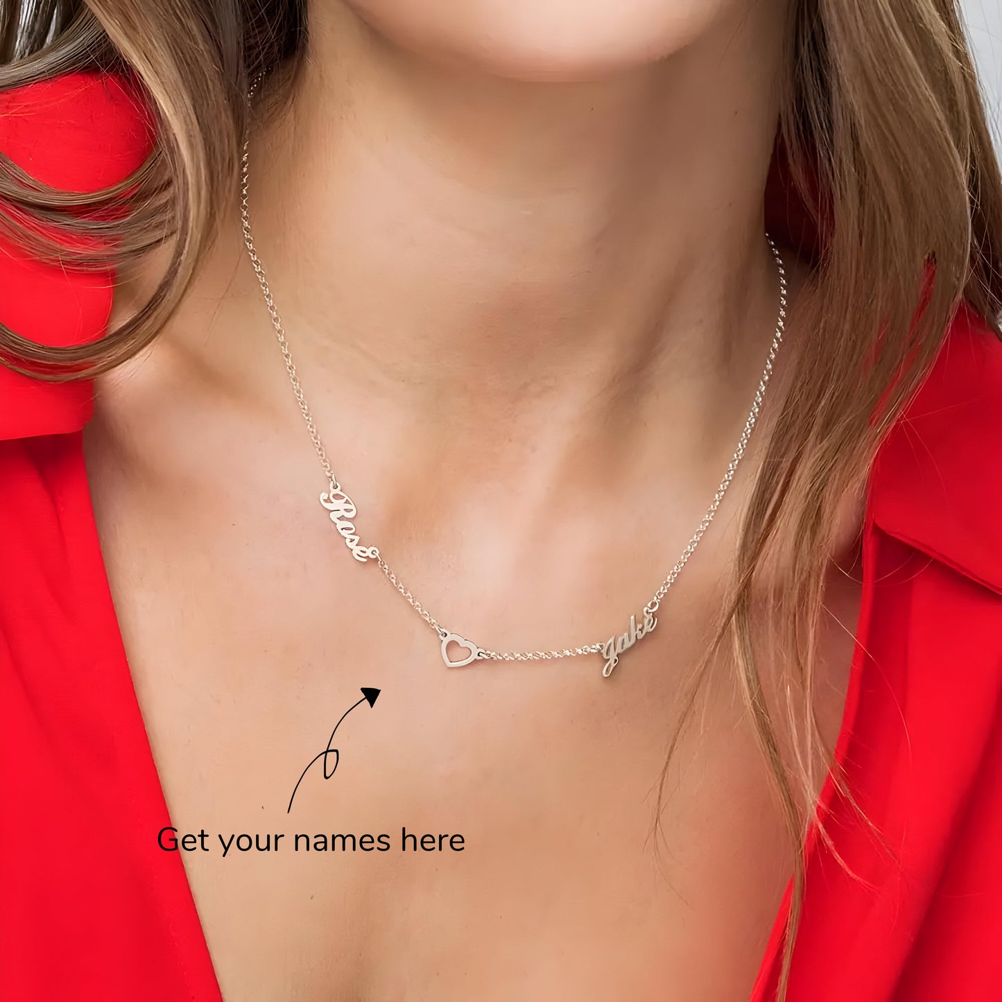 Yours Truly 22K Plated Lovers Heart Name Necklace