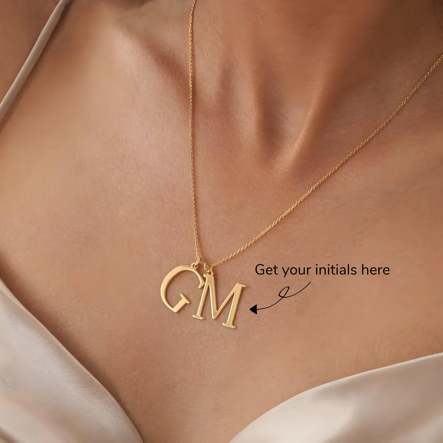 Yours Truly 22K Plated Initials Necklace