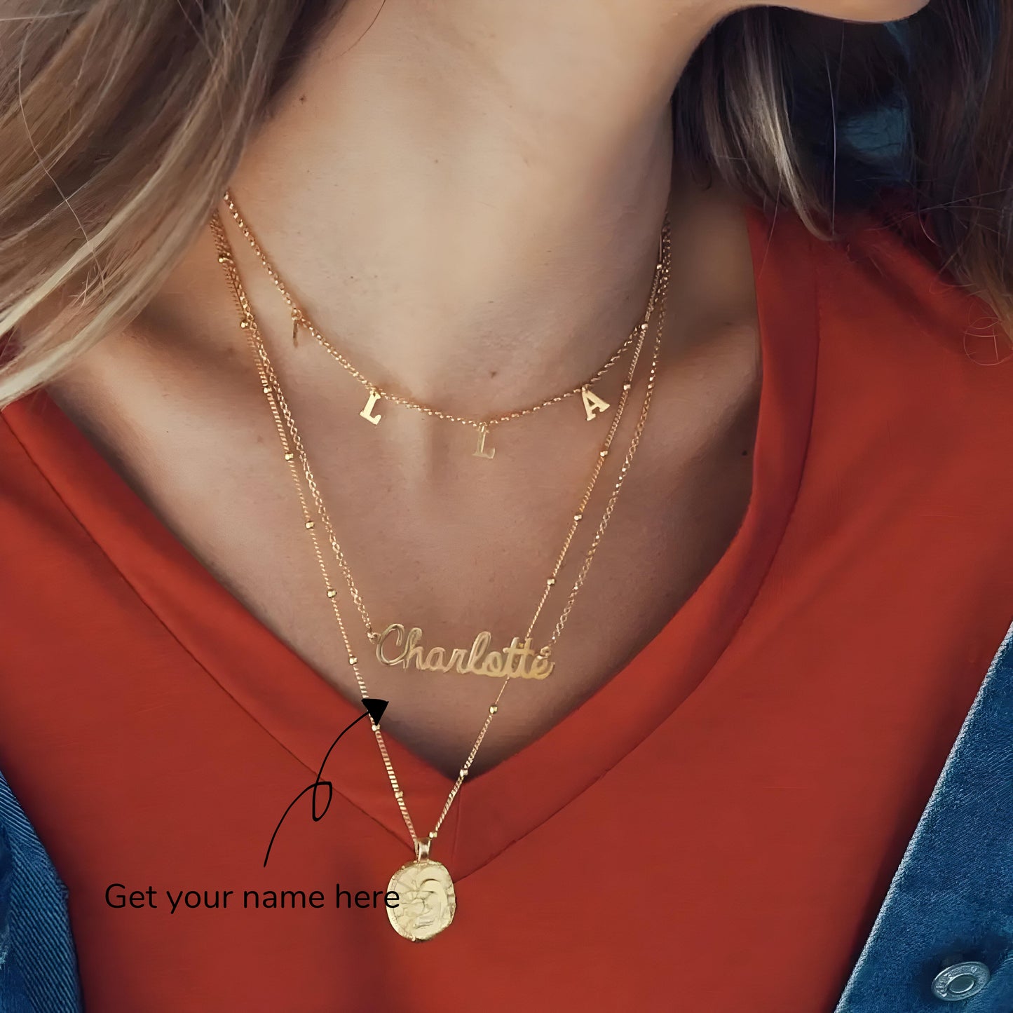 Yours Truly 22K Plated Cursive Name Necklace