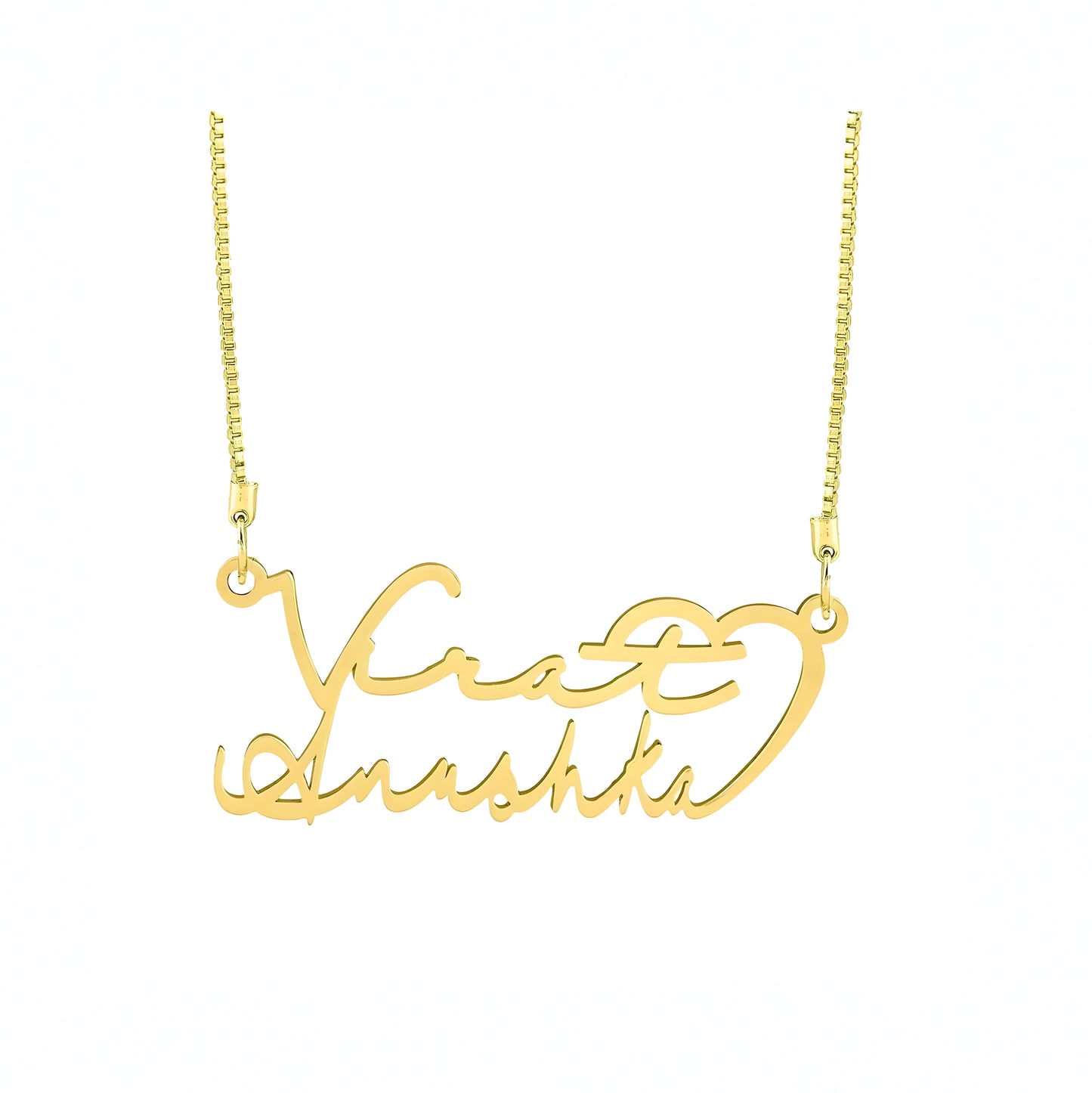 Yours Truly 22K Plated Signature Couple Name Necklace