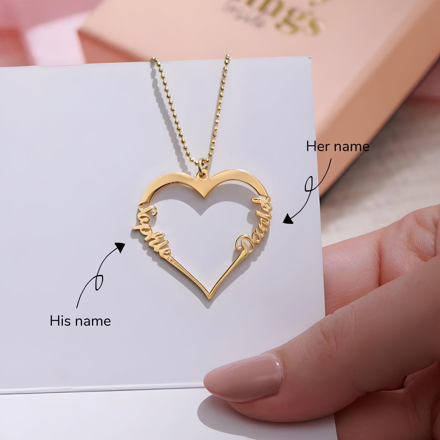 Yours Truly 22K Plated Our Love Couple Name Necklace