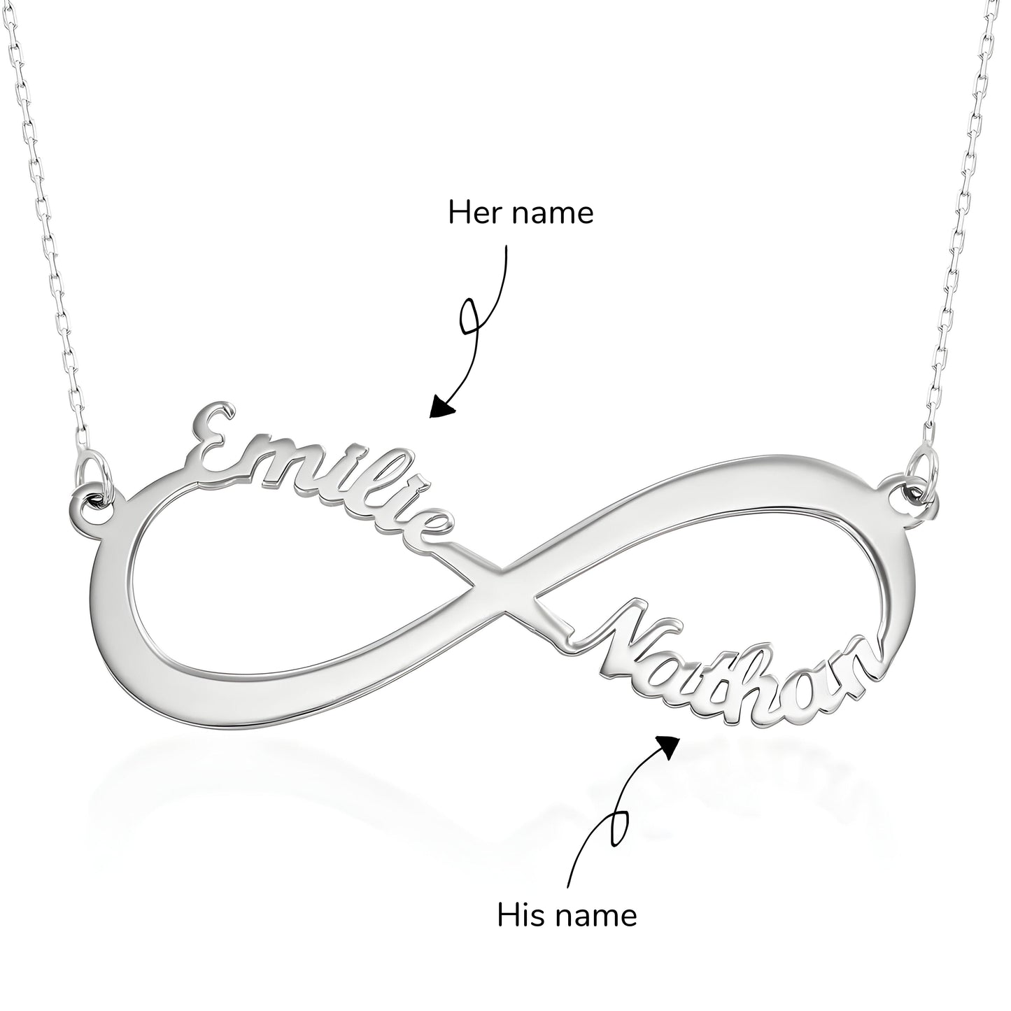 Yours Truly 22K Plated Infinity Couple Name Necklace