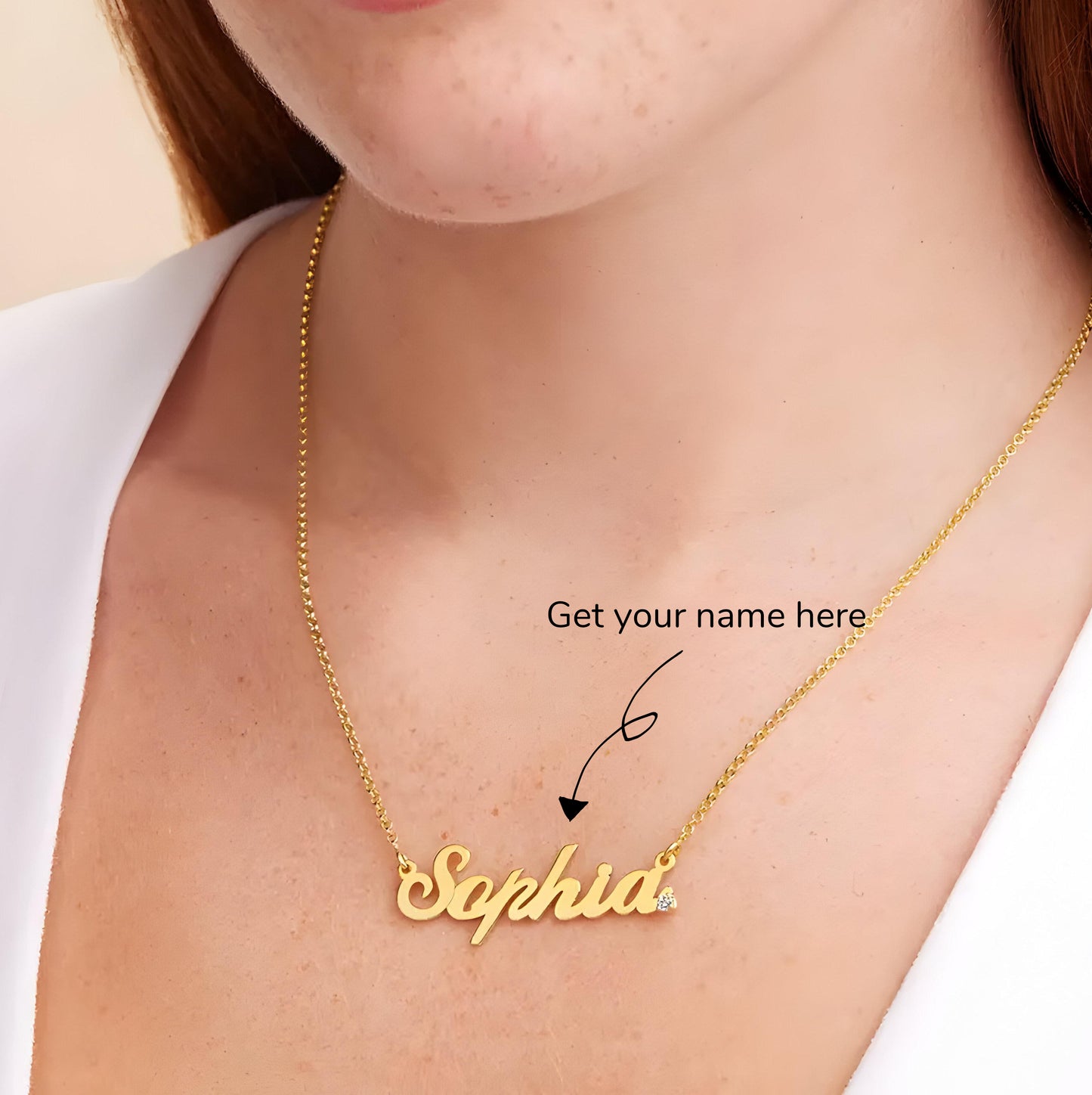 Yours Truly 22K Plated Diamond Studded Classic Cocktail Name Necklace