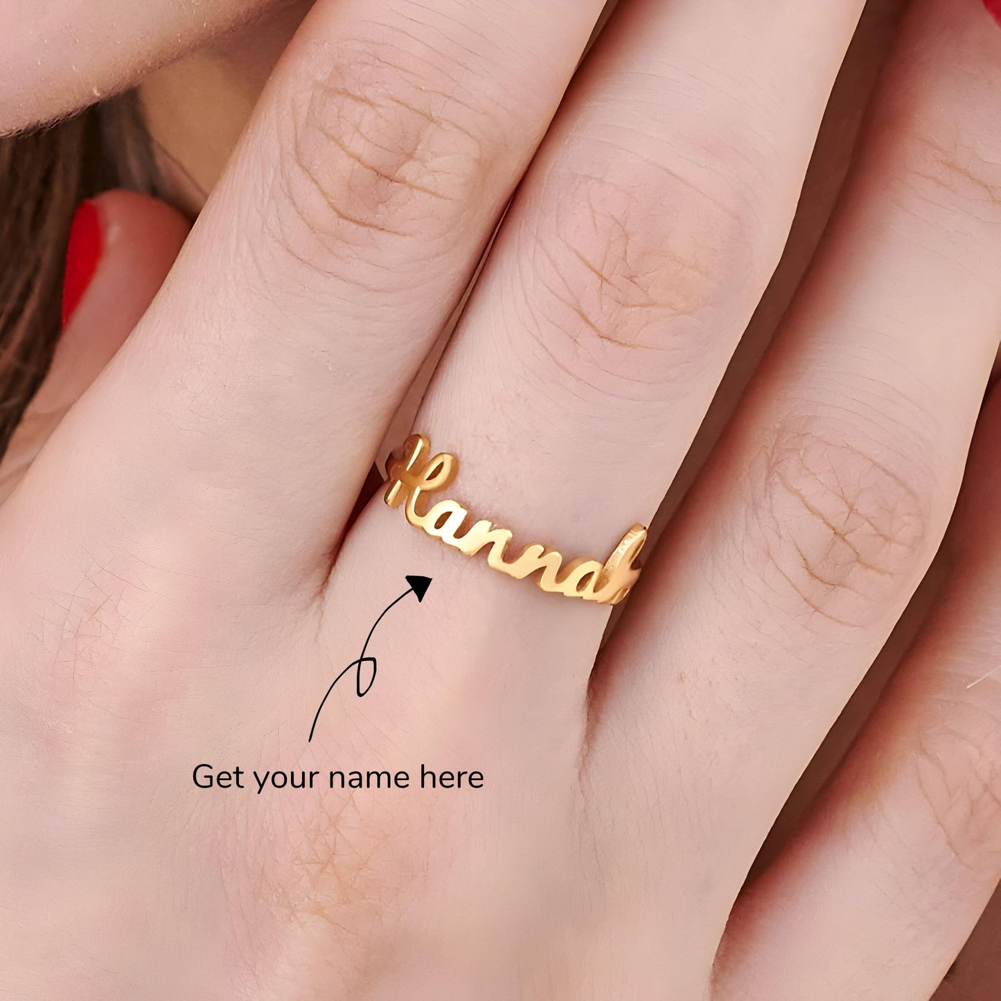 Yours Truly 22K Plated Name Ring