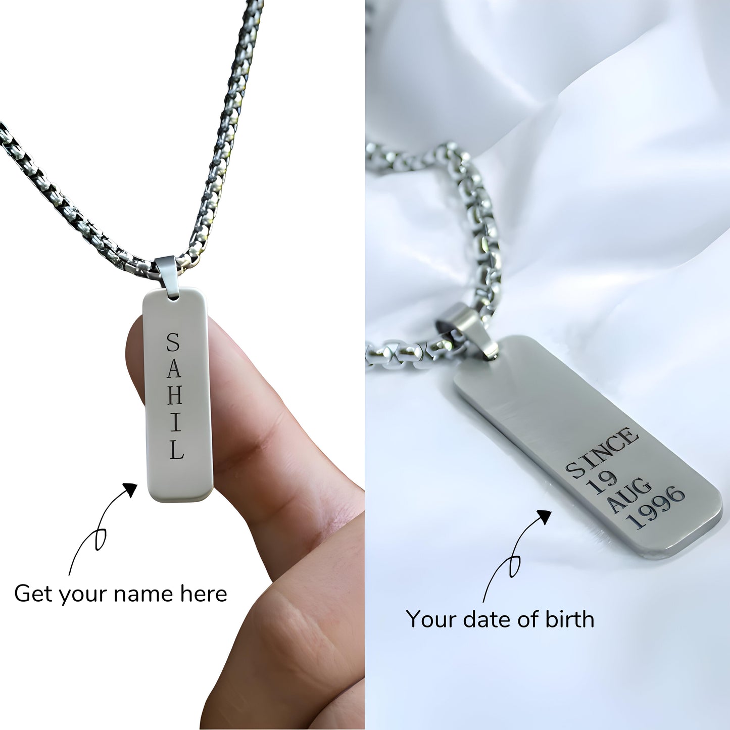 Yours Truly 22K Plated Engraved Reversible Tag Necklace