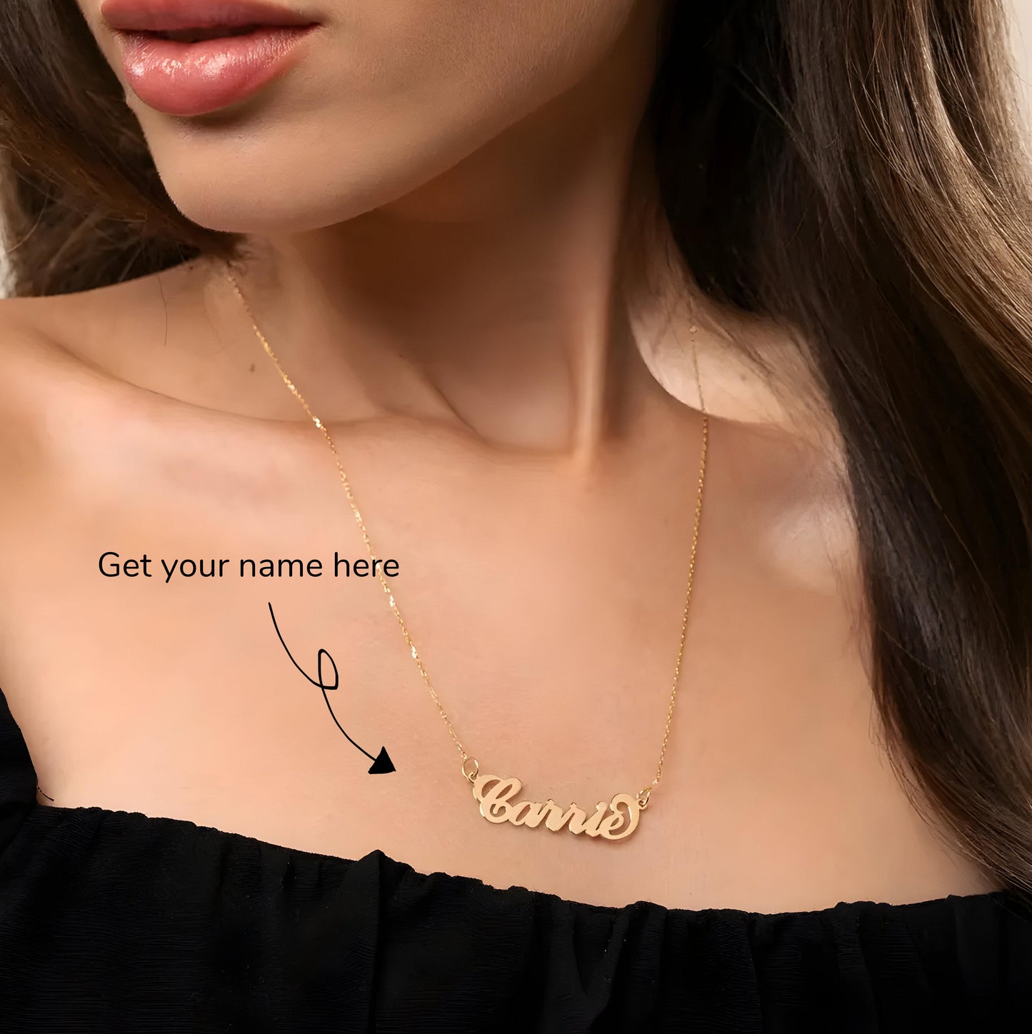 Yours Truly 22K Plated Carrie Name Necklace