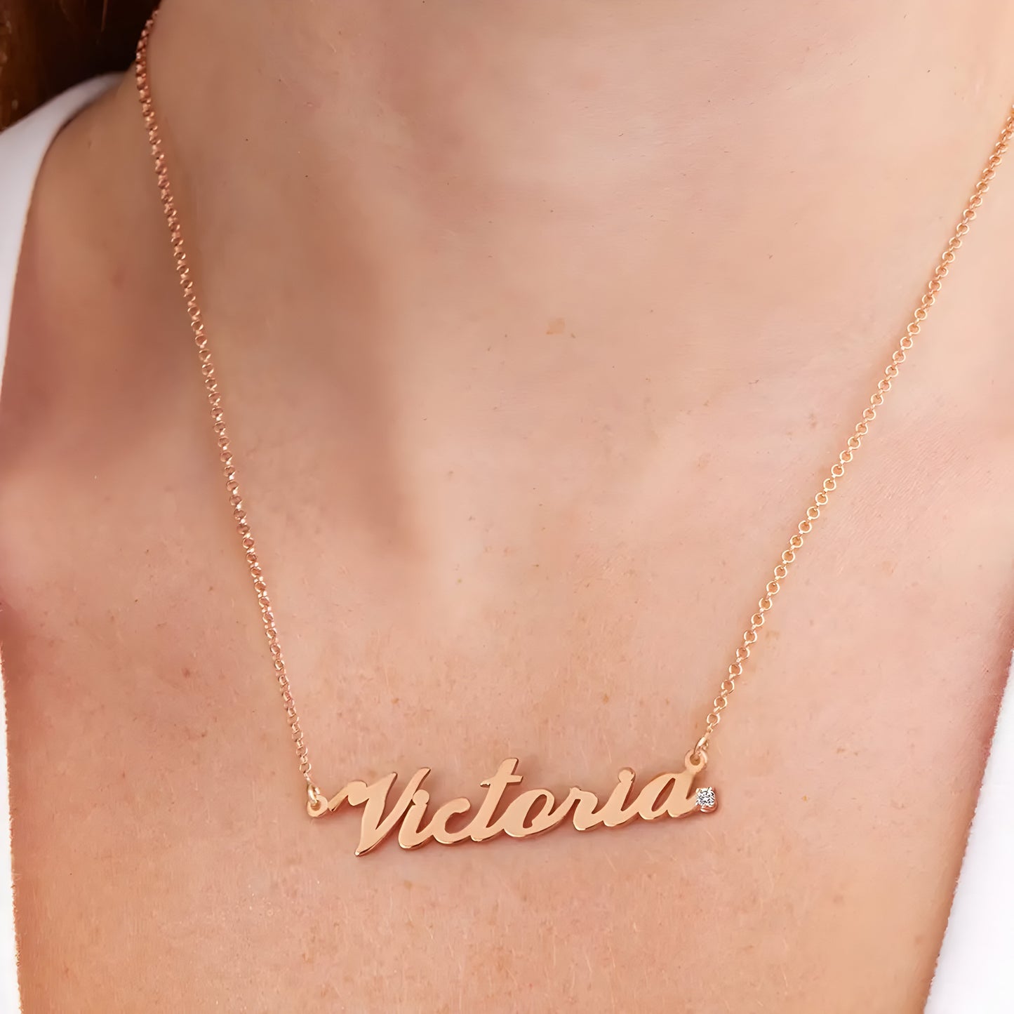 Yours Truly 22K Plated Diamond Studded Classic Cocktail Name Necklace