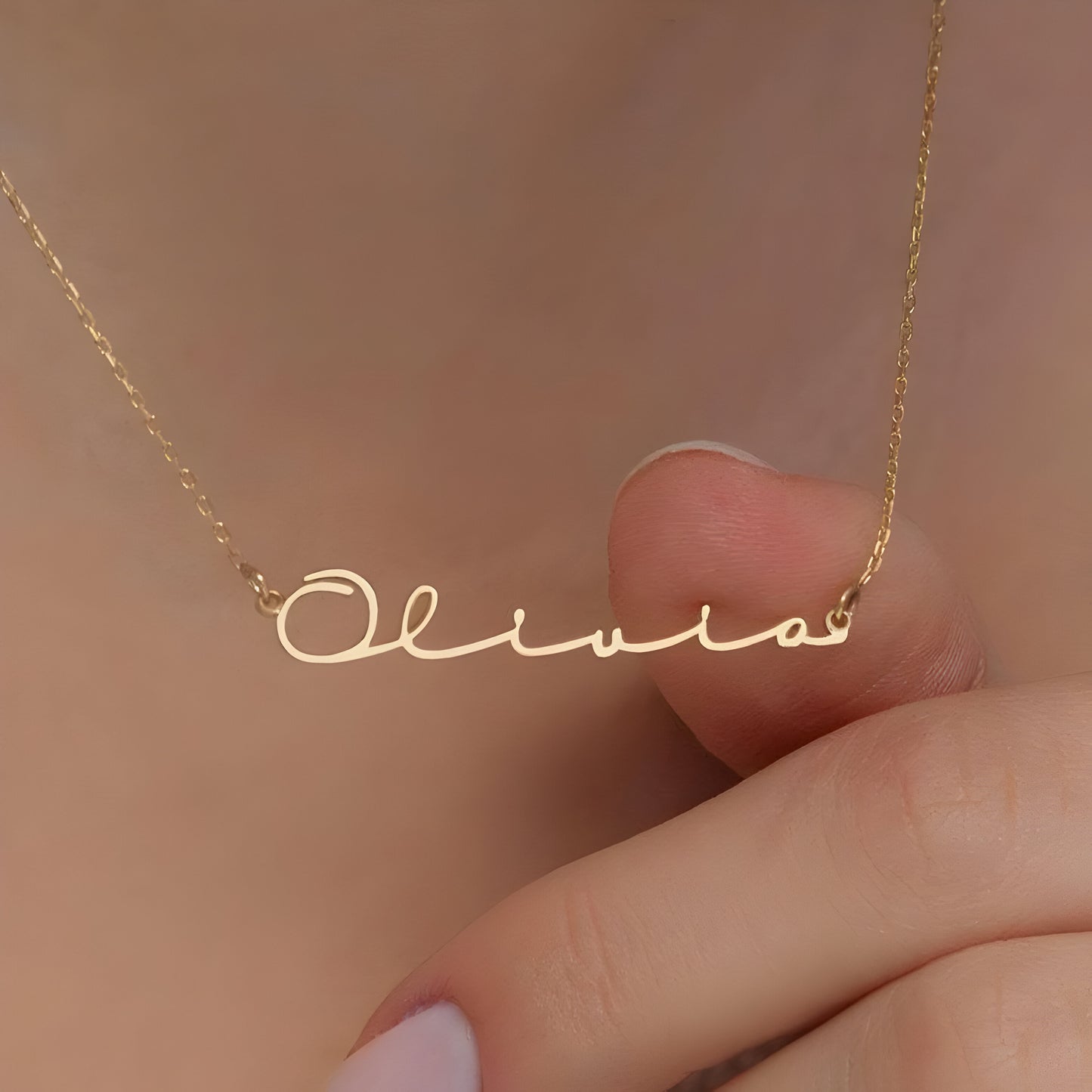 Yours Truly 22K Plated Signature Name Necklace