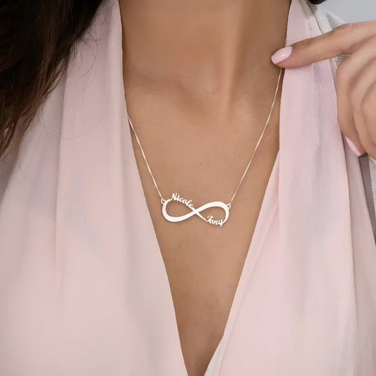 Yours Truly 22K Plated Infinity Couple Name Necklace