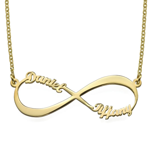 Yours Truly 22K Plated Infinity Couple Name Necklace