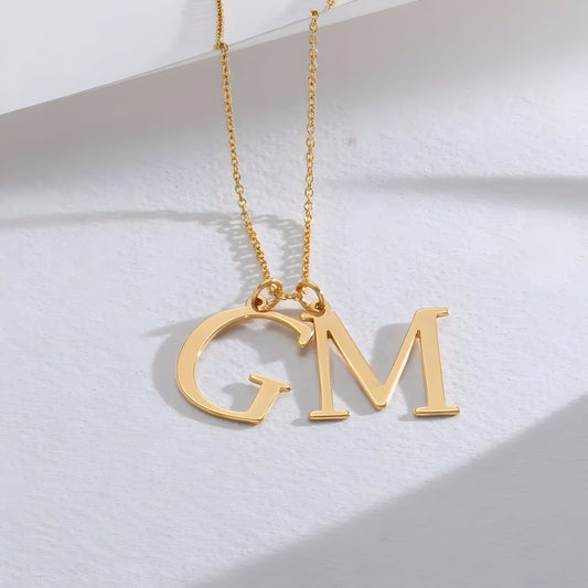 Yours Truly 22K Plated Initials Necklace