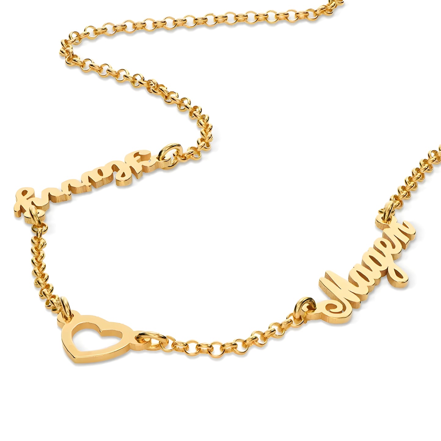 Yours Truly 22K Plated Lovers Heart Name Necklace