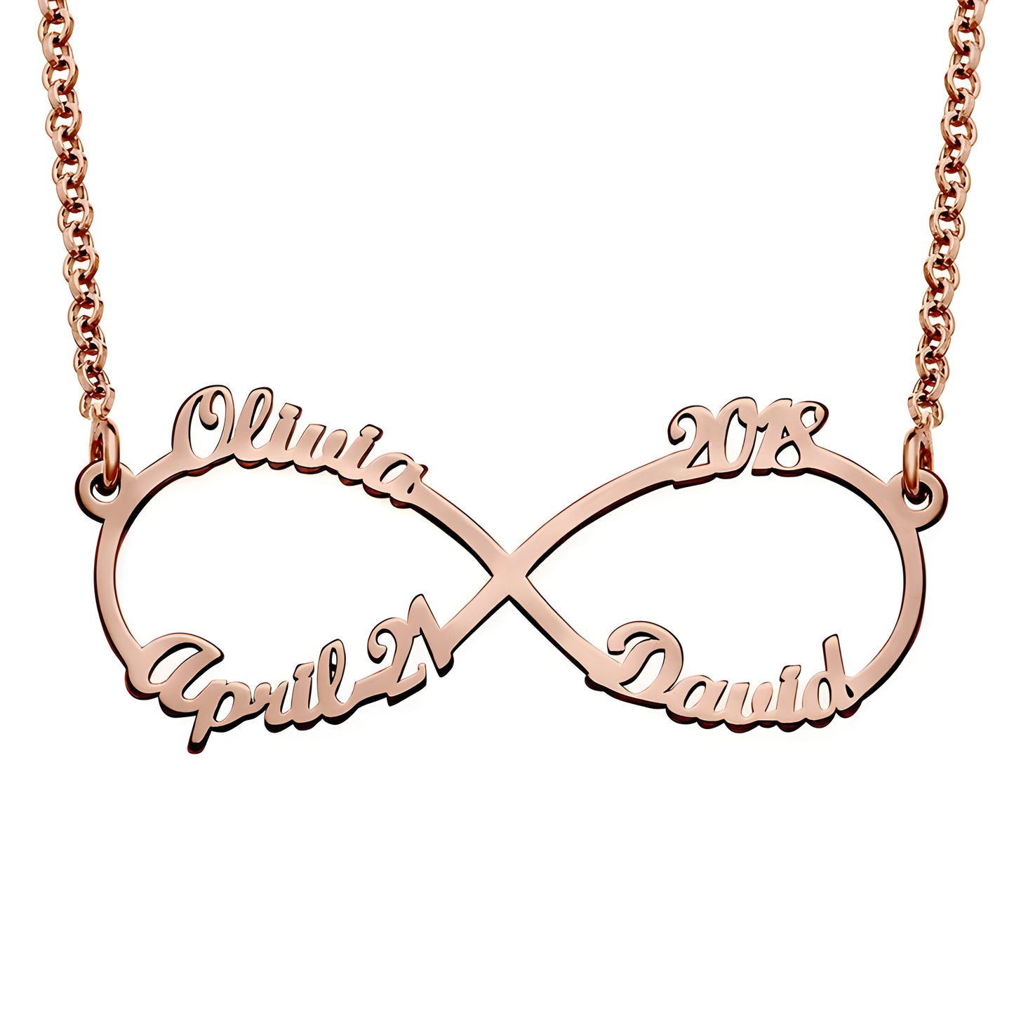 Yours Truly 22K Plated Infinity Family Name Necklace