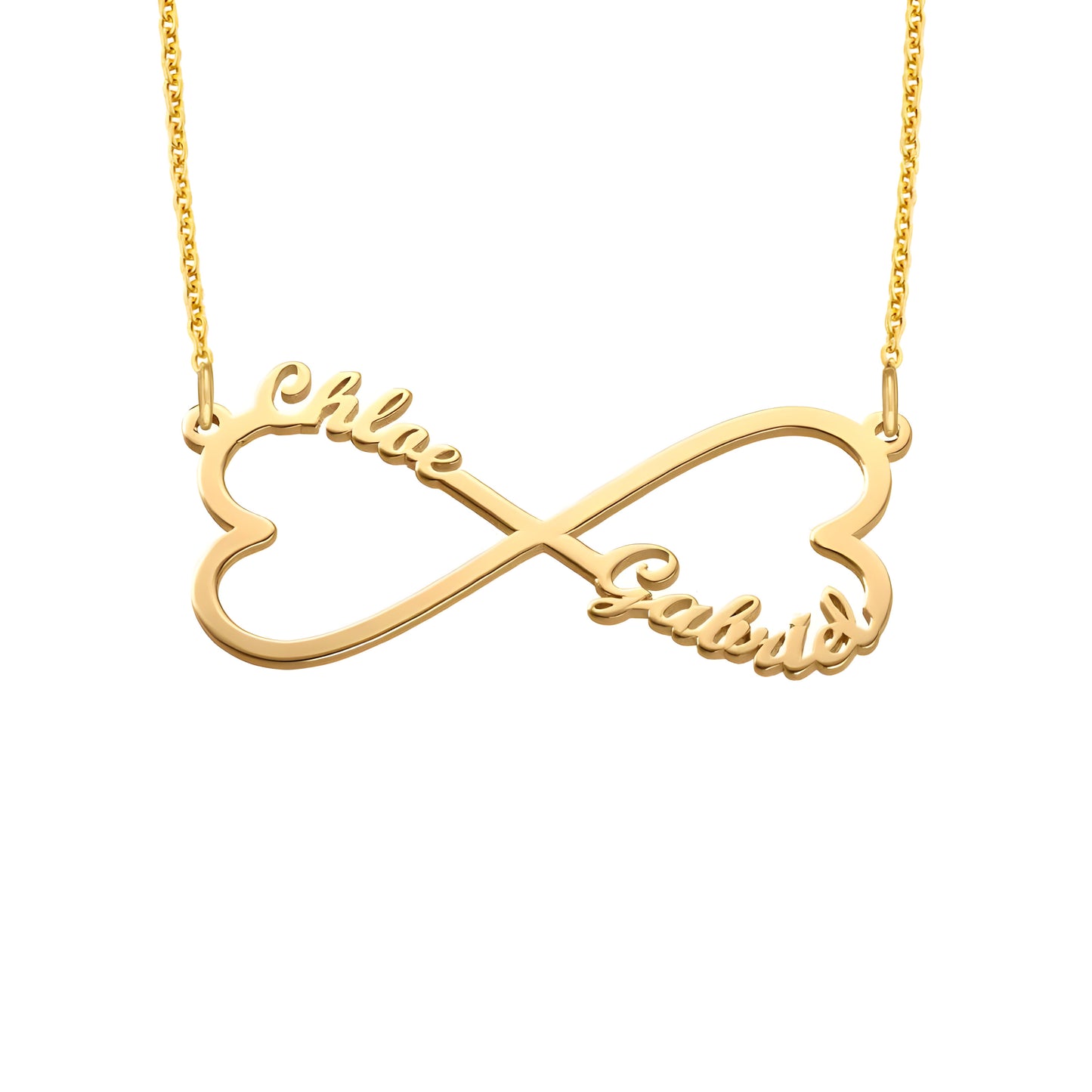 Yours Truly 22K Plated Infinity Heart Couple Name Necklace