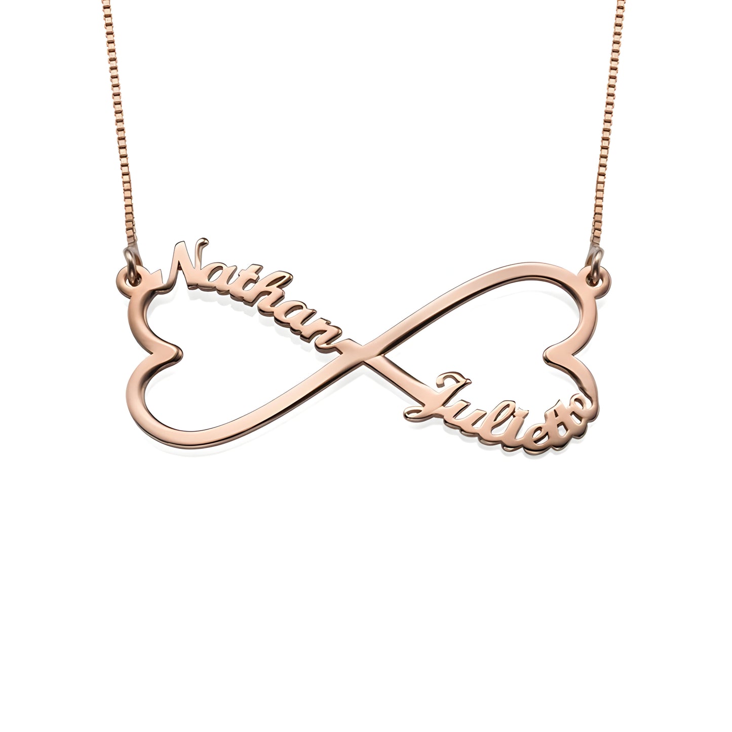 Yours Truly 22K Plated Infinity Heart Couple Name Necklace