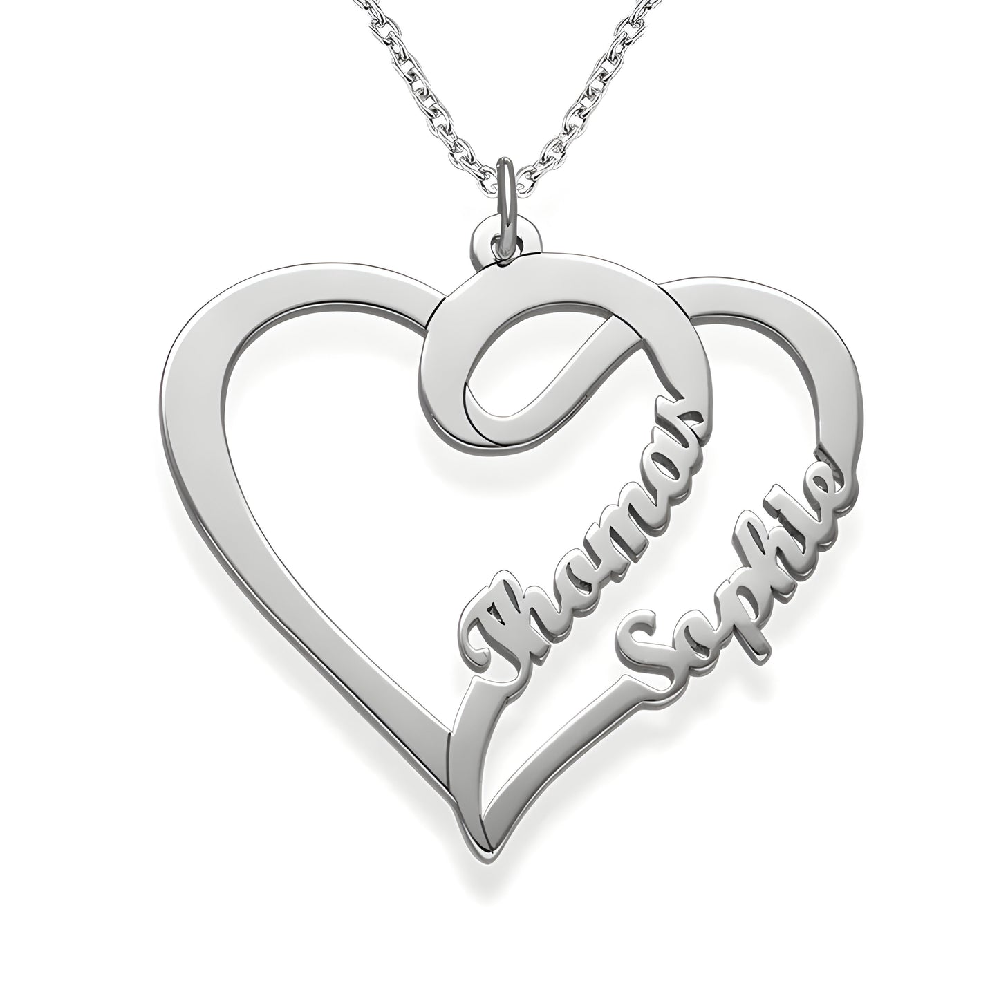 Yours Truly 22K Plated Our Heart Couple Name Necklace