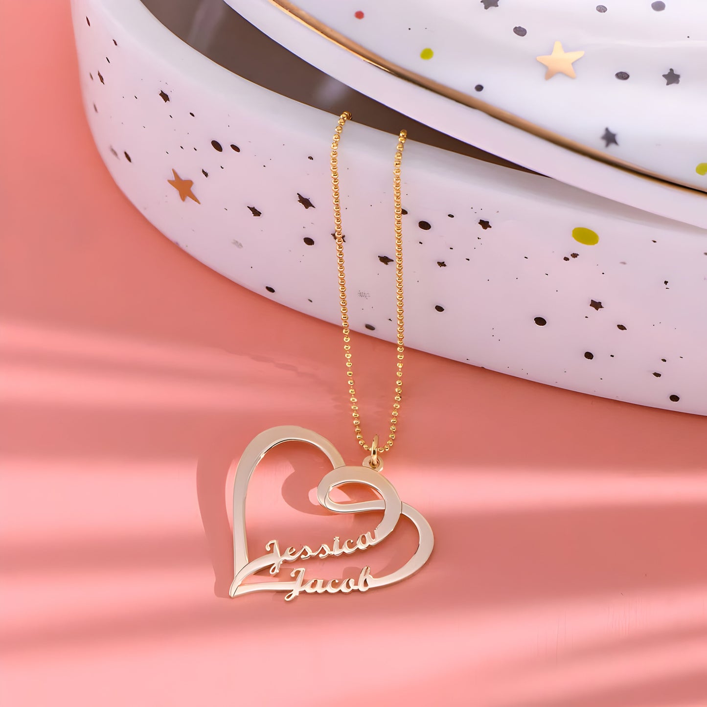 Yours Truly 22K Plated Our Heart Couple Name Necklace