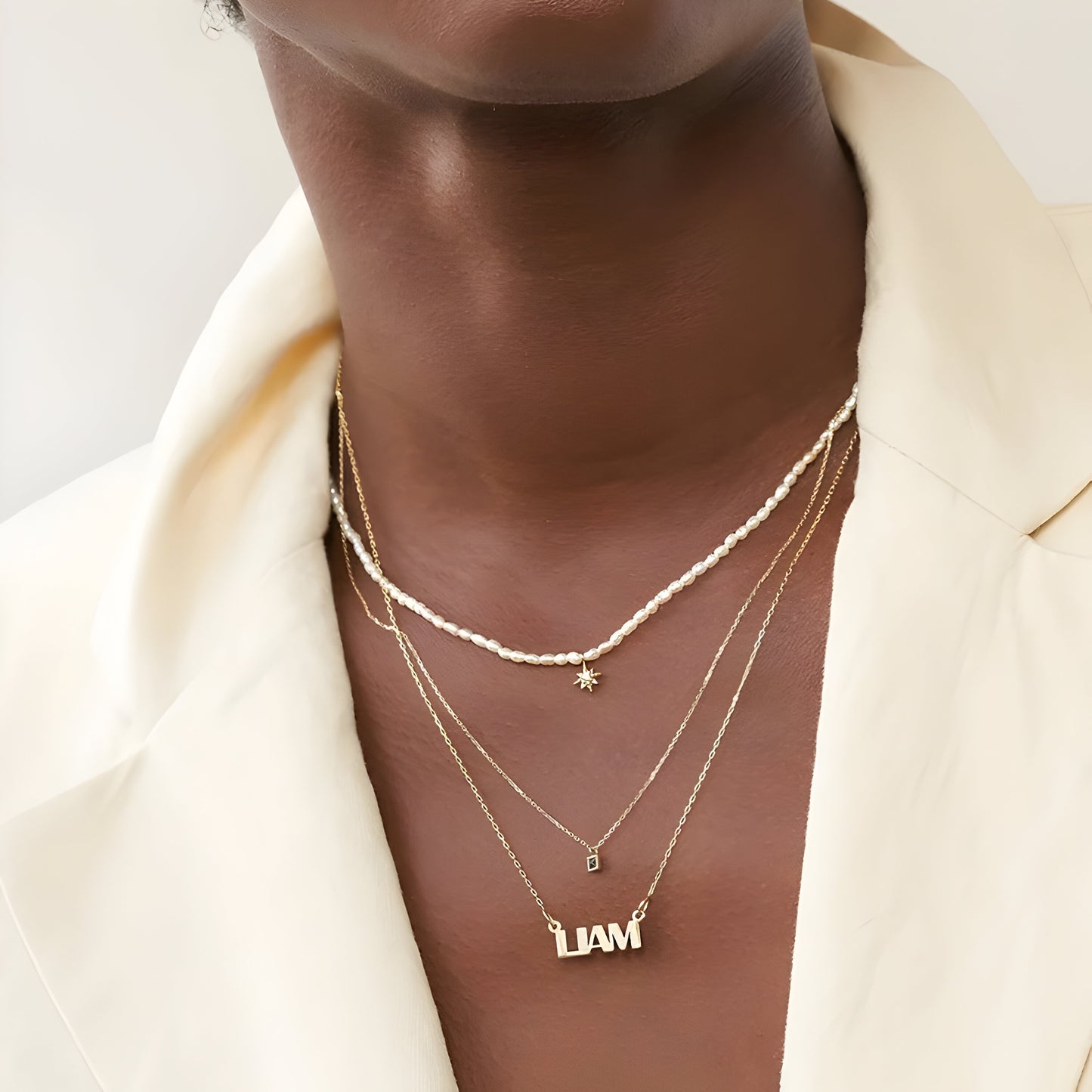 Yours Truly 22K Plated Gatsby Name Necklace