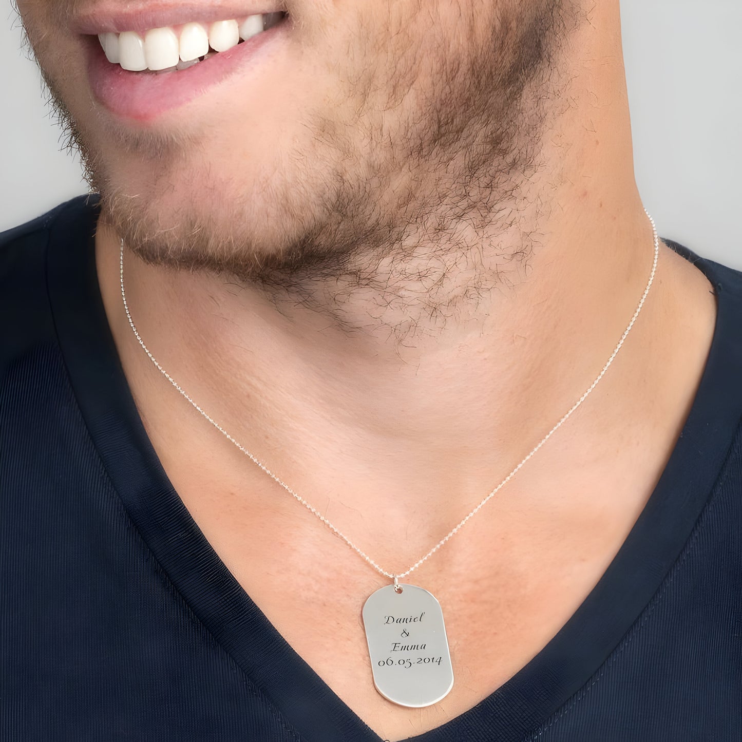 Yours Truly 22K Plated Engraved Dog Tag Necklace