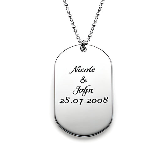 Yours Truly 22K Plated Engraved Dog Tag Necklace