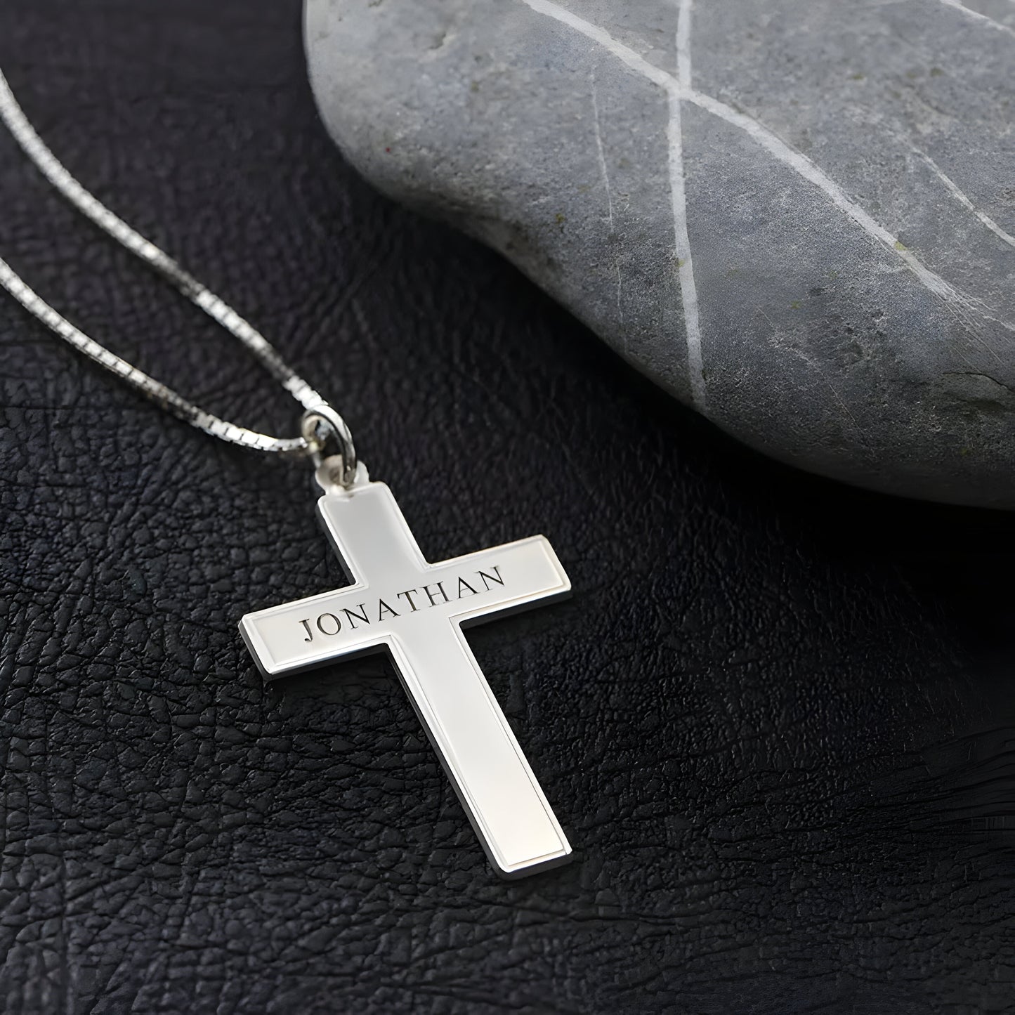 Yours Truly 22K Plated Engraved Cross Name Necklace