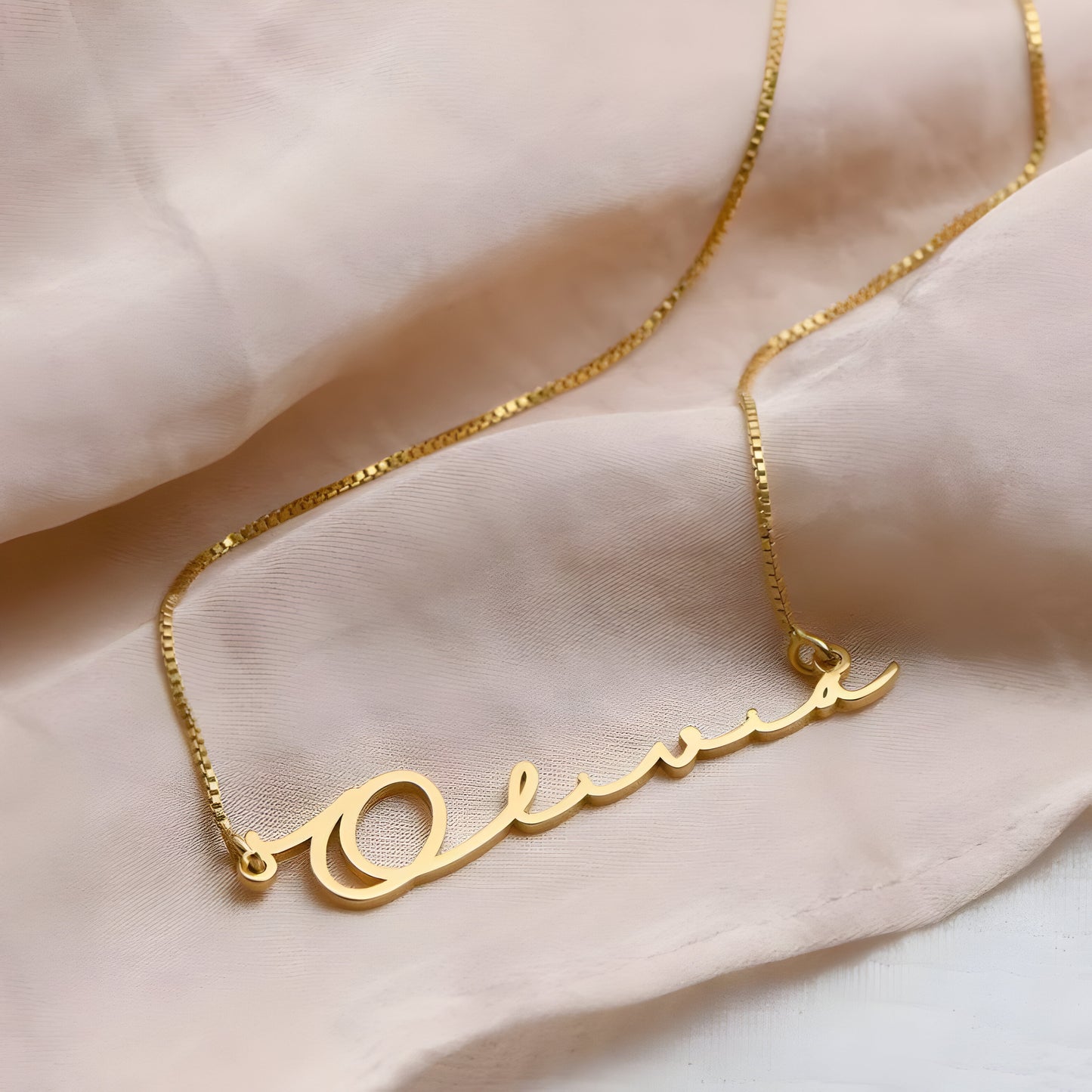 Yours Truly 22K Plated Signature Name Necklace