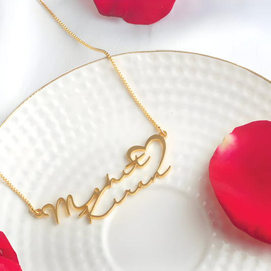 Yours Truly 22K Plated Signature Couple Name Necklace