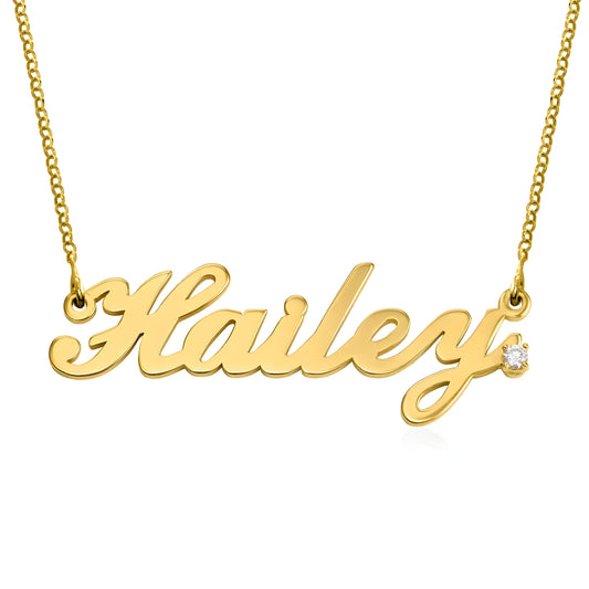 Yours Truly 22K Plated Diamond Studded Classic Cocktail Name Necklace