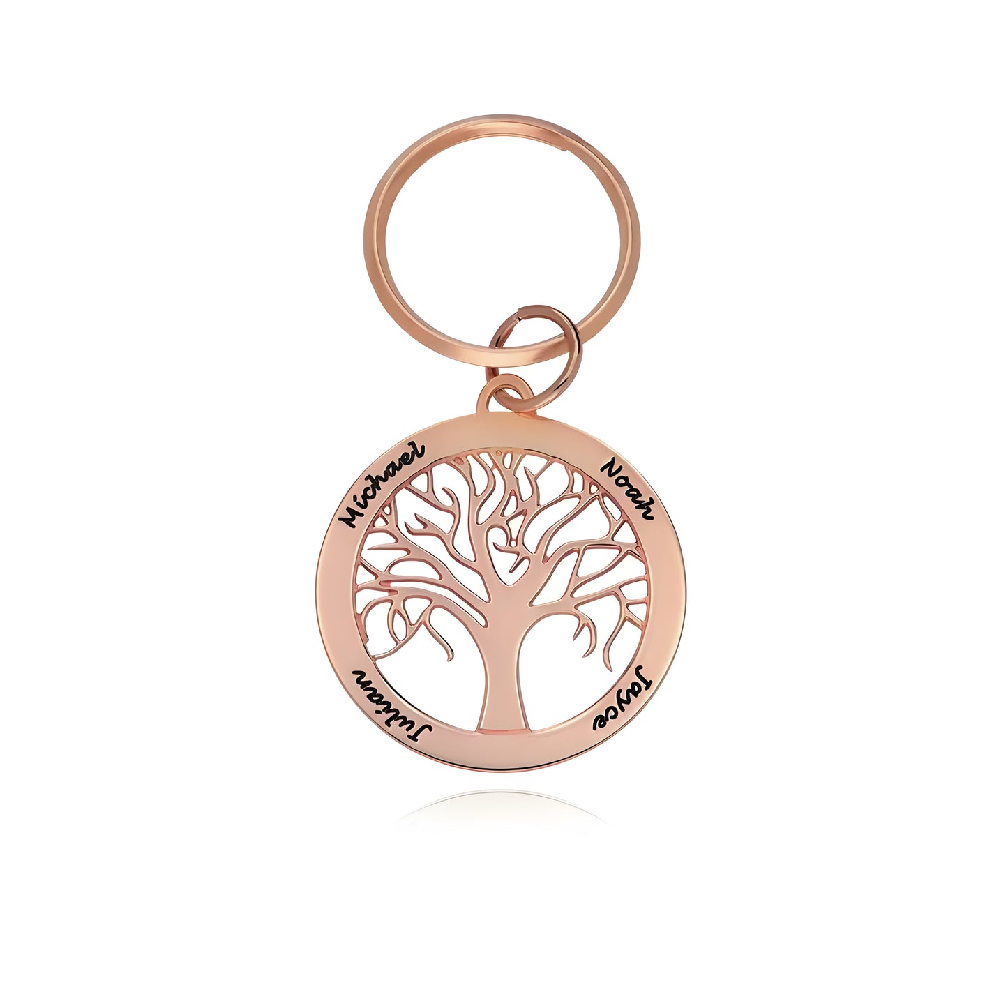 Yours Truly 22K Plated Engraved Tree of Life Keychain