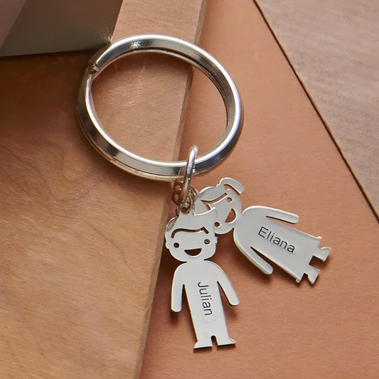 Yours Truly 22K Plated Engraved Children Charms Keychain