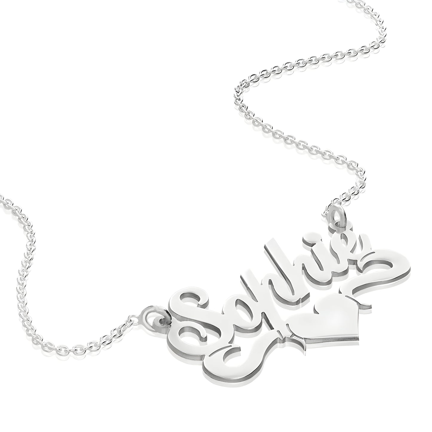 Yours Truly 22K Plated Heart Underline Name Necklace