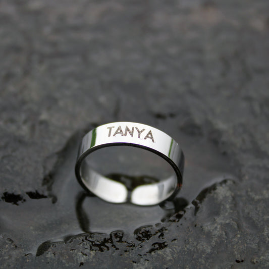 Yours Truly 22K Plated Engraved Ring