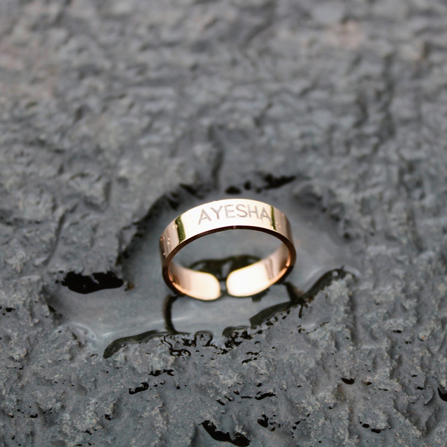 Yours Truly 22K Plated Engraved Ring