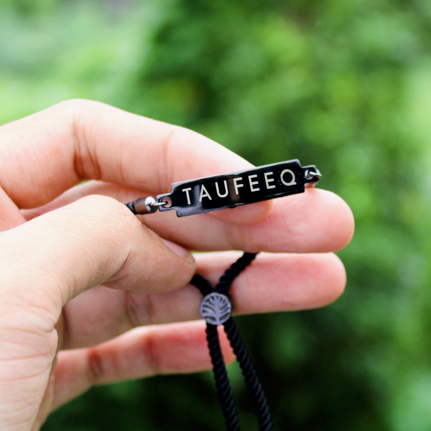 Yours Truly Engraved Leather Bracelet